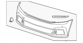 Bare front bumper VW Passat b8 16-19 USA R-Line