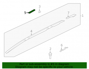 Front left longitudinal roof rail cover for Nissan Rogue 21-26 JP built, for panoramic windows
