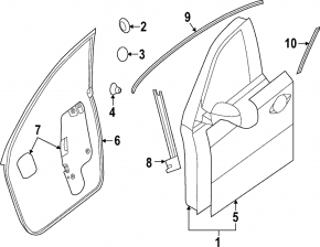 Front left door glass guide for Nissan Pathfinder 13-20