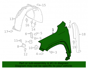 Front right wing GMC Terrain 18-