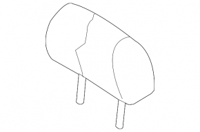 Rear left headrest for Audi A4 B8 08-16, black leather with gray stitching