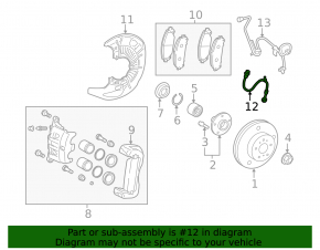 Front right brake hose Toyota Highlander 14-19