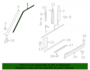 Upper front right door molding for Land Rover Range Rover 13-21