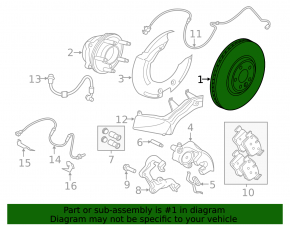 Front left brake disc Jaguar XE 17-20 325/30mm