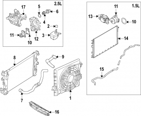 Upper cooling pipe Nissan Rogue 22-23 1.5T us built complete 2 parts