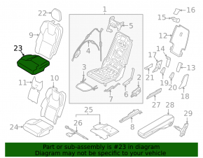 Right rear seat Volvo XC90 16-23 black leather for 3 rows, wrinkled