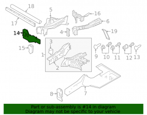 Front left side member bracket for Audi E-Tron 19-23