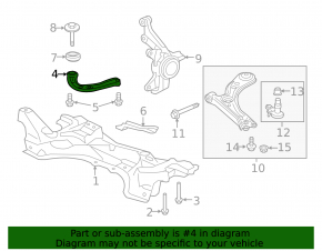 Front subframe burr rear left Honda HR-V 16-22