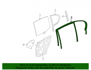 Rear left glass seal BMW 5 G30 17-23
