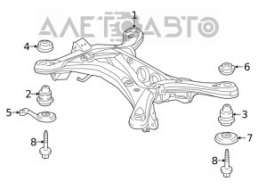 Rear subframe burr right Toyota Highlander 20-