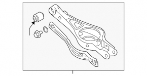 Lower control arm for rear left spring, Kia Optima 16-20