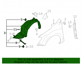 Front left fender liner Subaru Impreza 17- GK