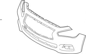 Bare front bumper Infiniti Q50 14-17 for parking sensors