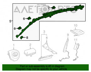 Right side curtain airbag for Lexus RX350 RX450h 16-22