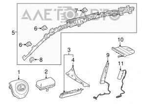 Right side curtain airbag for Lexus RX350 RX450h 16-22