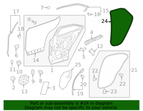 Door seal rear left Lexus UX200 UX250h 19-