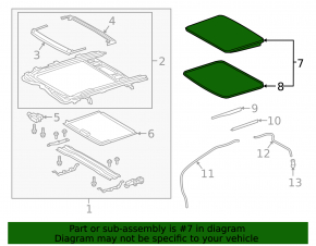 Sunroof glass Lexus UX200 UX250h 19-