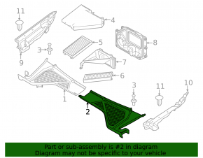 Windscreen wiper grille plastic left BMW X5 F15 14-18