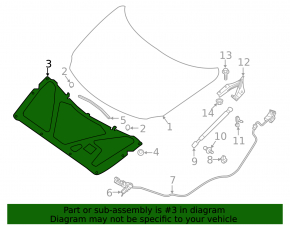 Nissan Maxima A36 16-23 Hood Insulation