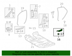 Rear right door sill plate for Lexus RX350 RX450h 10-15 black