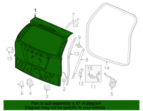 Trunk door bare Honda CRV 15-16 rest