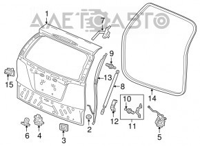Trunk door bare Honda CRV 15-16 rest