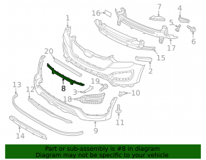 Front bumper cover central Hyundai Santa FE Sport 13-16 prerest usa