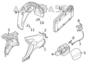 Rear right mudguard Hyundai Sonata 20-22