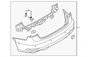 Bare rear bumper for Audi A3 8V 17-20 without parking sensors