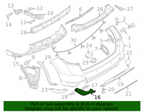 Spoiler lip rear bumper right Porsche Cayenne 958 11-14