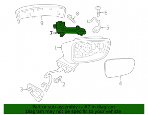 Left side mirror turn signal repeater Mazda 6 17-21