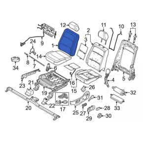 Driver's seat Ford Flex 13-19 with airbag, electric, beige leather