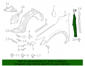 Door-wing seal left Mazda CX-5 17-24 torn