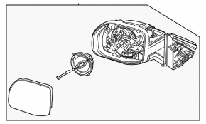 Side mirror right assembly Ford Bronco Sport 21-25 heated, BSM