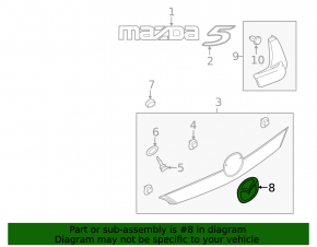 Mazda CX-9 07-15 tailgate emblem