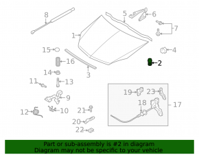 Right hood bumper Chevrolet Bolt 17-