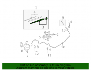 Rear wiper arm for Nissan Versa 1.8 10-12