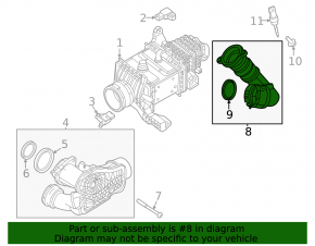 Intercooler outlet pipe left Volvo XC60 22-23 B6