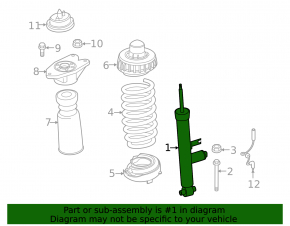 Rear left shock absorber BMW 3 G20 19-25 M340i, electric, AWD