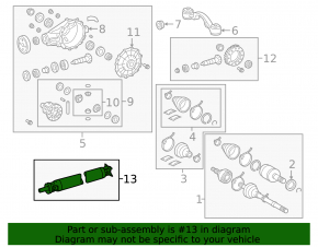 Driveshaft driveshaft Toyota Sequoia 08-16 RWD