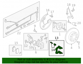 Bracket caliper rear left VW CC 08-17 electric