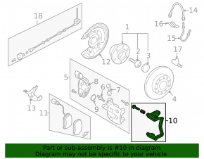 Bracket caliper rear left VW CC 08-17 electric