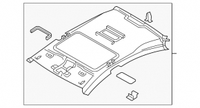 VW CC 08-17 grey roof lining for sunroof