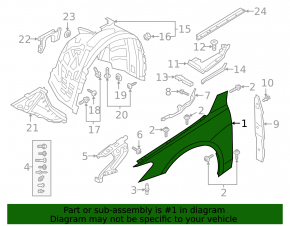Front left wing for Audi A7 19-25