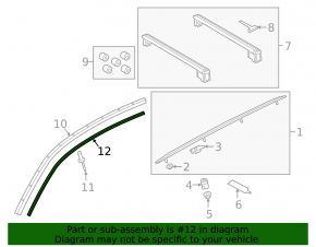 Left roof molding seal for Audi Q8 19-25
