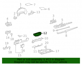Black front panel trim for the Lexus ES300h ES350 13-18 monitor