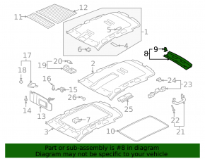 Roof trim rear VW Tiguan 09-17 plastic gray, scratch