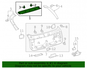Upper trunk door trim Lexus RX350 RX450h 16-22 black