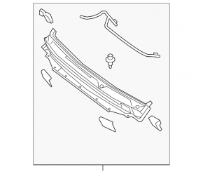 Windscreen wiper grille plastic Nissan Pathfinder 13-20 without one hatch