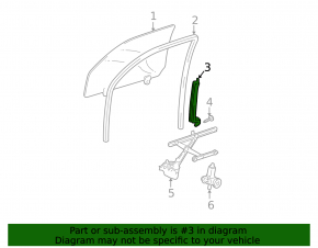 Front right door glass guide for Lexus RX300 RX330 RX350 RX400h 04-09